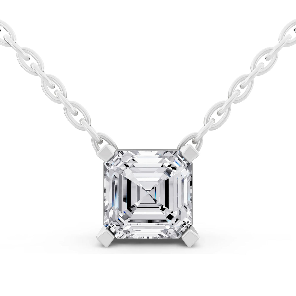 Asscher Lab Grown Diamond Solitaire Pendant