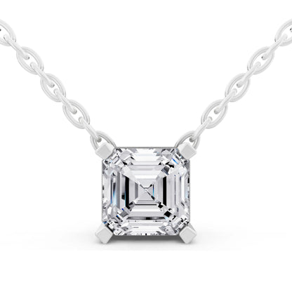Asscher Lab Grown Diamond Solitaire Pendant