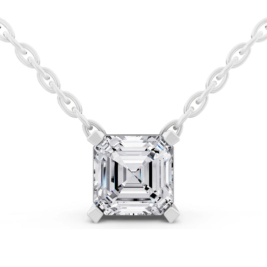Asscher Lab Grown Diamond Solitaire Pendant