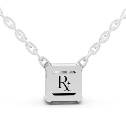 Asscher Lab Grown Diamond Solitaire Pendant, view 5