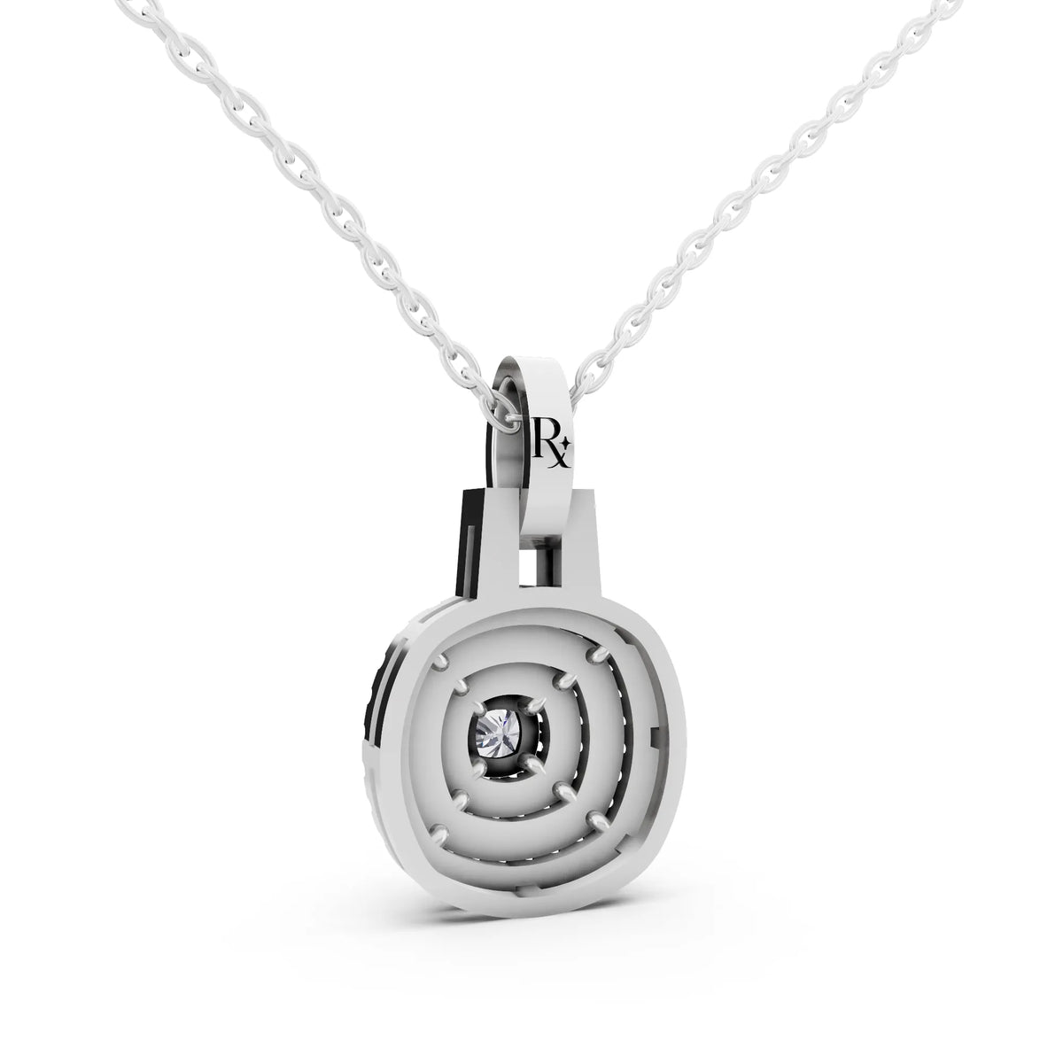 Cushion Lab Grown Diamond Double Halo Pendant, view 4