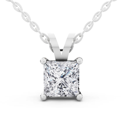 Princess Lab Grown Diamond V Bail Pendant