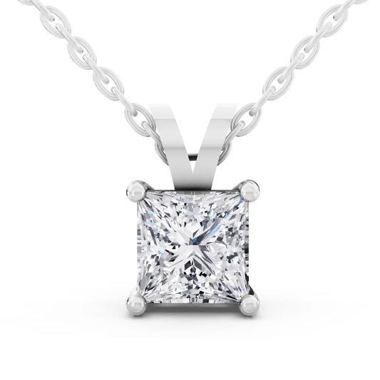 Princess Lab Grown Diamond V Bail Pendant