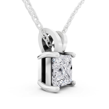 Princess Lab Grown Diamond V Bail Pendant, view 2