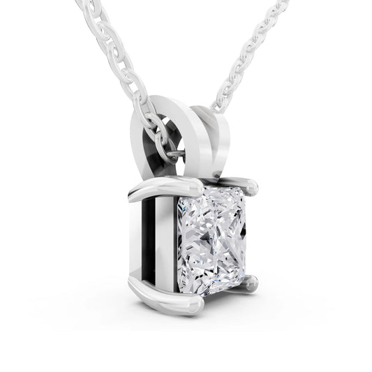Princess Lab Grown Diamond V Bail Pendant, view 2