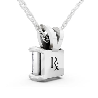 Princess Lab Grown Diamond V Bail Pendant, view 3