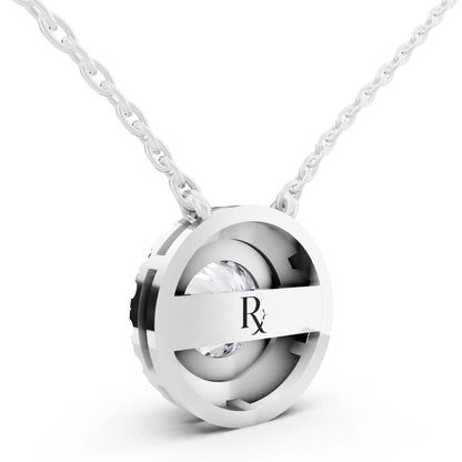 Classic Round Lab Grown Diamond Halo Pendant, view 4