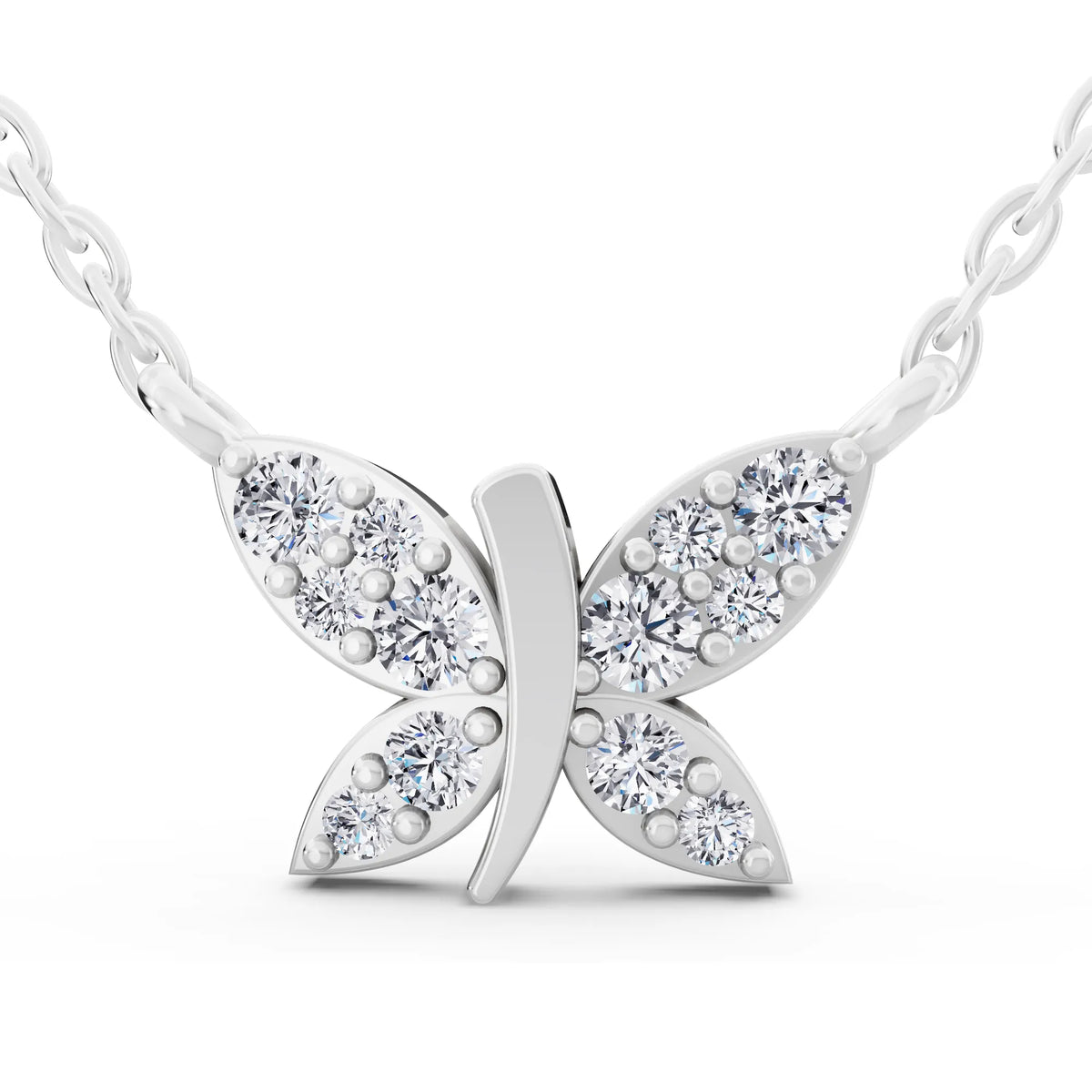 Butterfly Wing Lab Grown Diamond Pendant