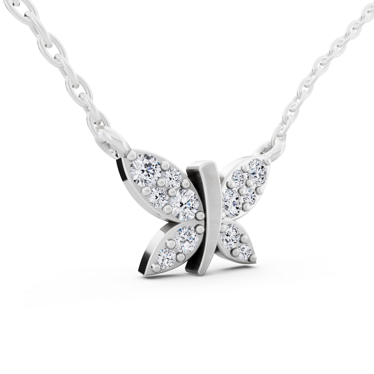 Butterfly Wing Lab Grown Diamond Pendant, view 3