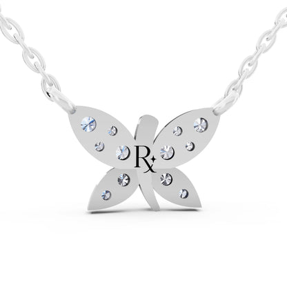 Butterfly Wing Lab Grown Diamond Pendant, view 4