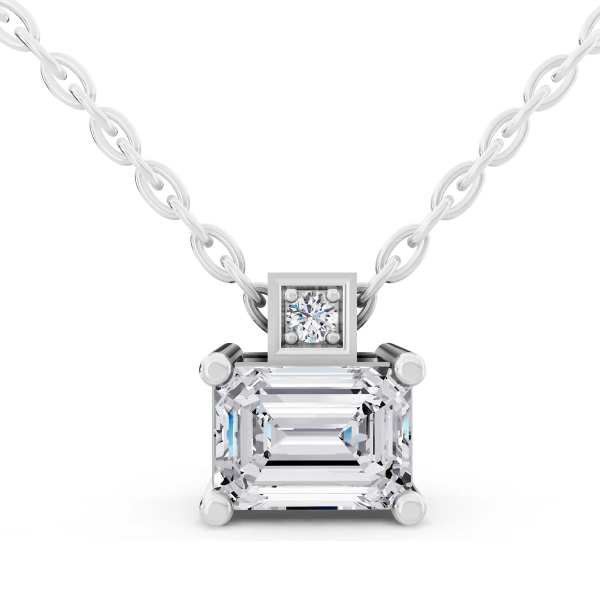 Emerald Lab Grown Diamond Accent Pendant