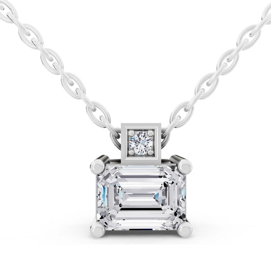 Emerald Lab Grown Diamond Accent Pendant