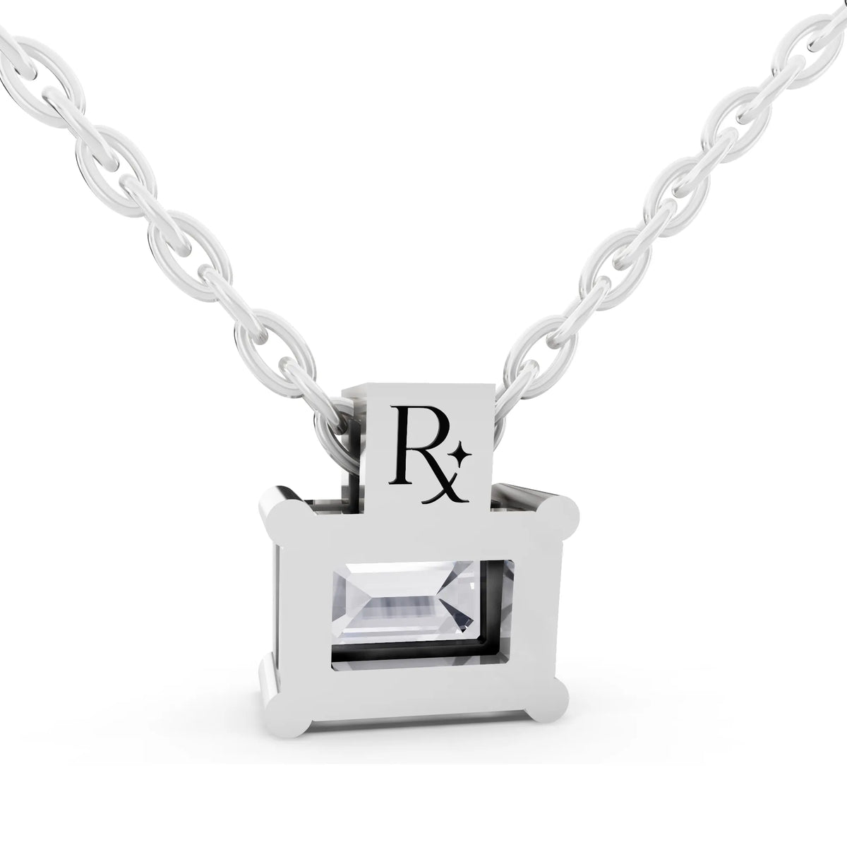 Emerald Lab Grown Diamond Accent Pendant, view 5