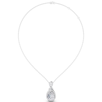 Pear Lab Grown Diamond Halo Infinity Bail Pendant, view 4