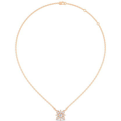 Rose Gold Floral Petal Lab Grown Diamond Pendant, view 6