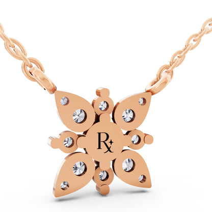 Rose Gold Floral Petal Lab Grown Diamond Pendant, view 5