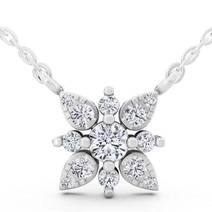 Floral Petal Lab Grown Diamond Pendant