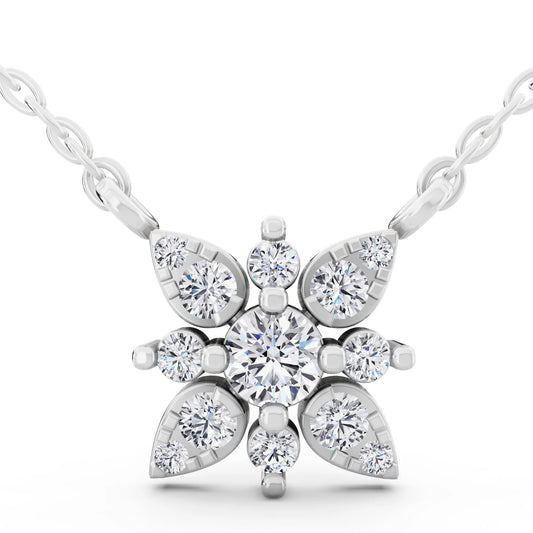 Floral Petal Lab Grown Diamond Pendant