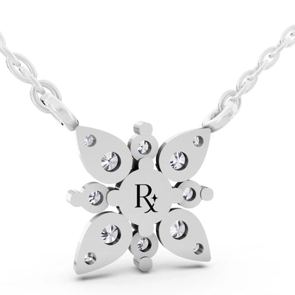 Floral Petal Lab Grown Diamond Pendant, view 5
