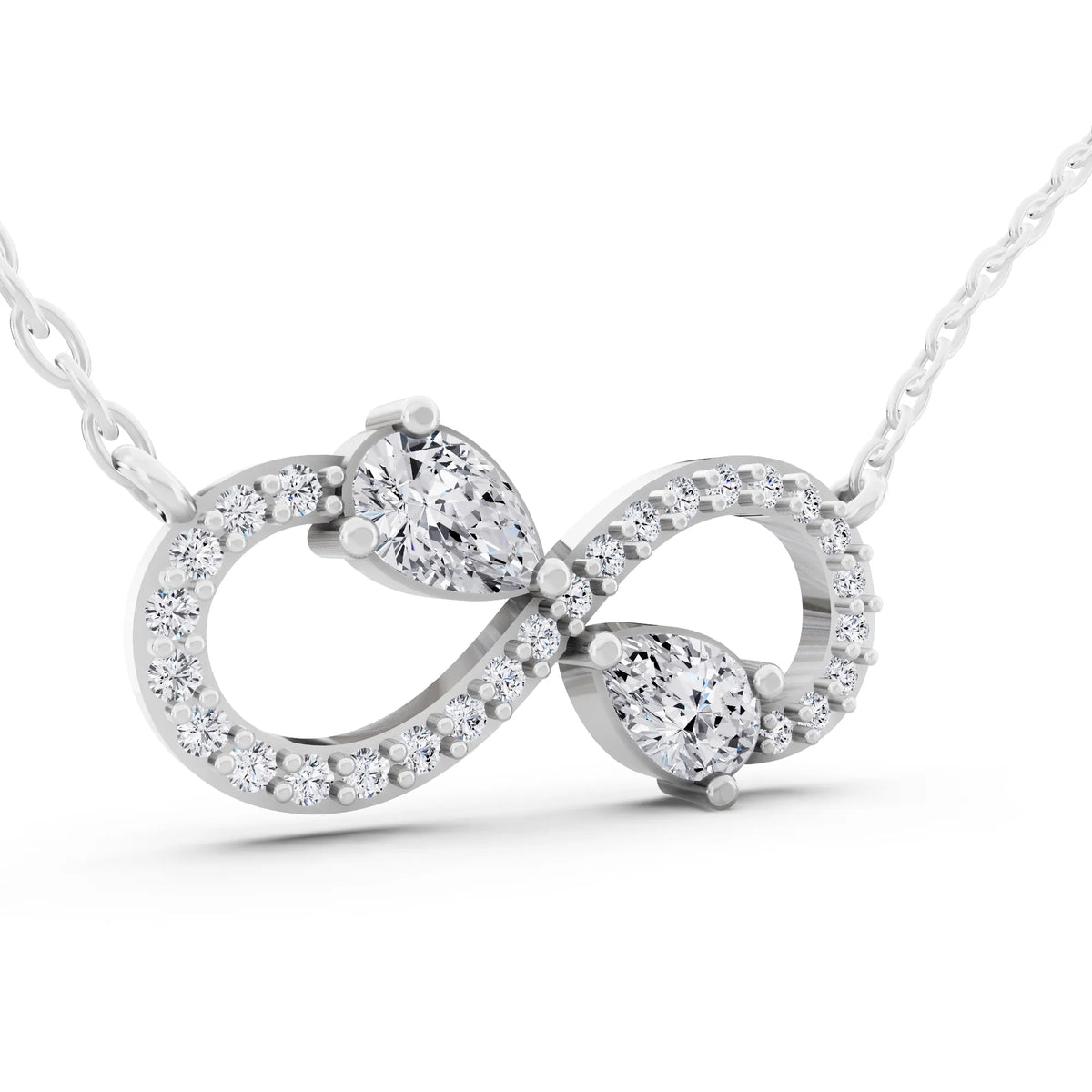 Infinity Pear Lab Grown Diamond Pendant, view 4