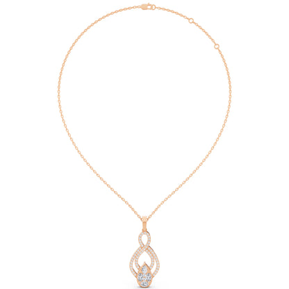 Rose Gold Infinity Marquise Pear Lab Grown Diamond Pendant, view 5