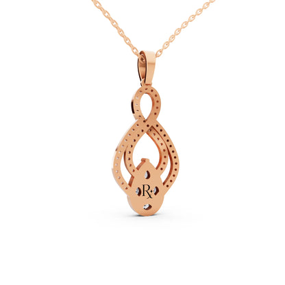 Rose Gold Infinity Marquise Pear Lab Grown Diamond Pendant, view 4