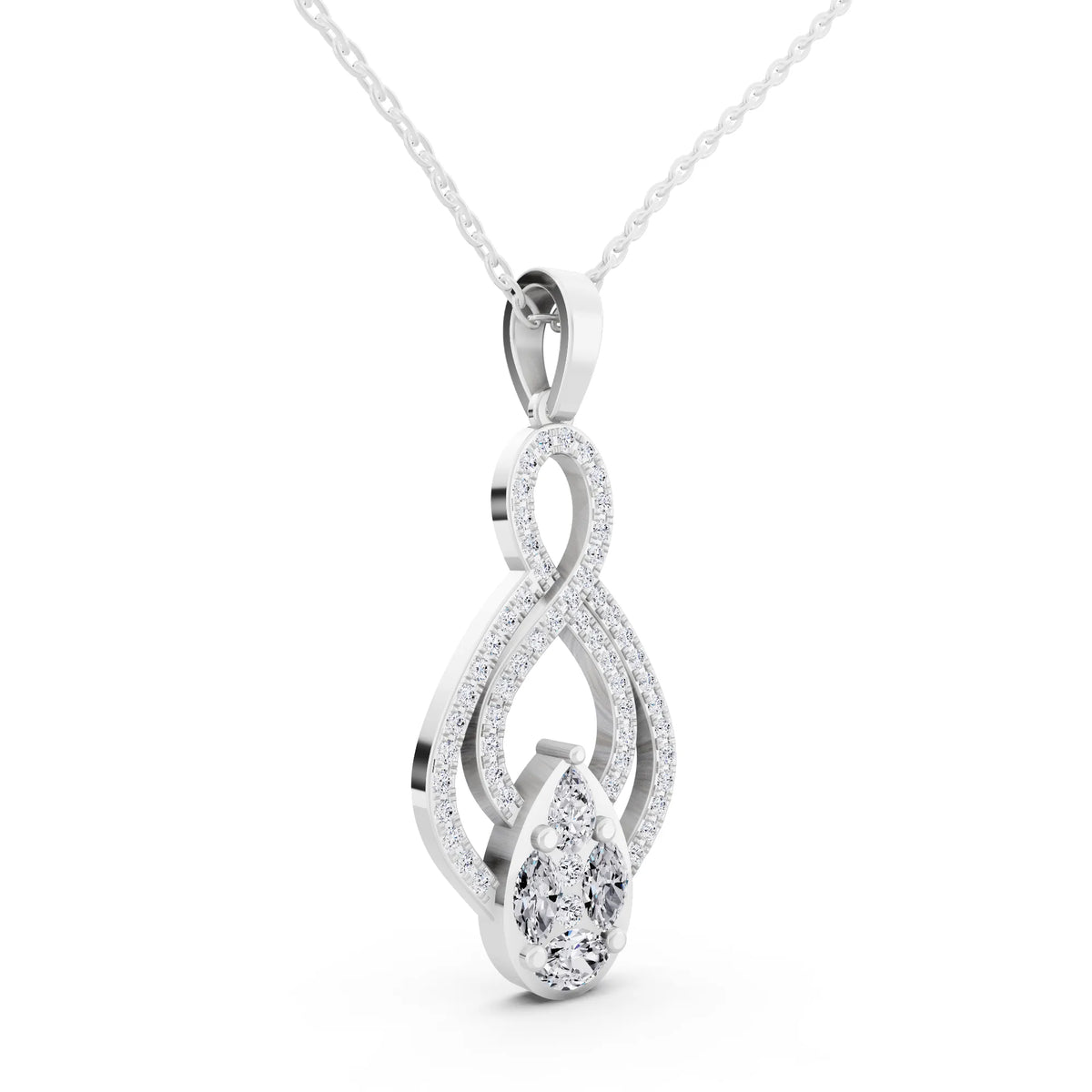Infinity Marquise Pear Lab Grown Diamond Pendant, view 3