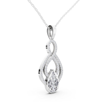 Infinity Marquise Pear Lab Grown Diamond Pendant, view 3