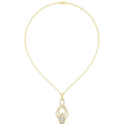 Yellow Gold Infinity Marquise Pear Lab Grown Diamond Pendant, view 5