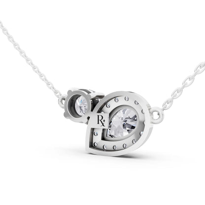 Pear Halo Round Two Stone Lab Grown Diamond Pendant, view 4
