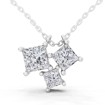 Four Stone Princess Lab Grown Diamond Cluster Pendant