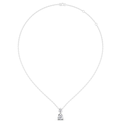 Round Two Stone Drop Lab Grown Diamond Pendant, view 5