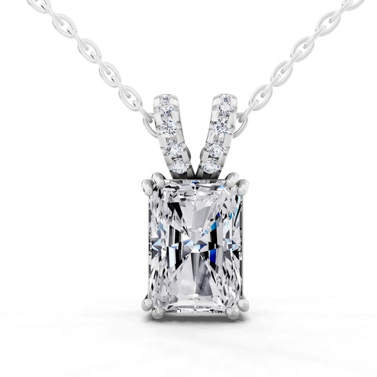 Radiant Lab Grown Diamond Split Bail Pendant