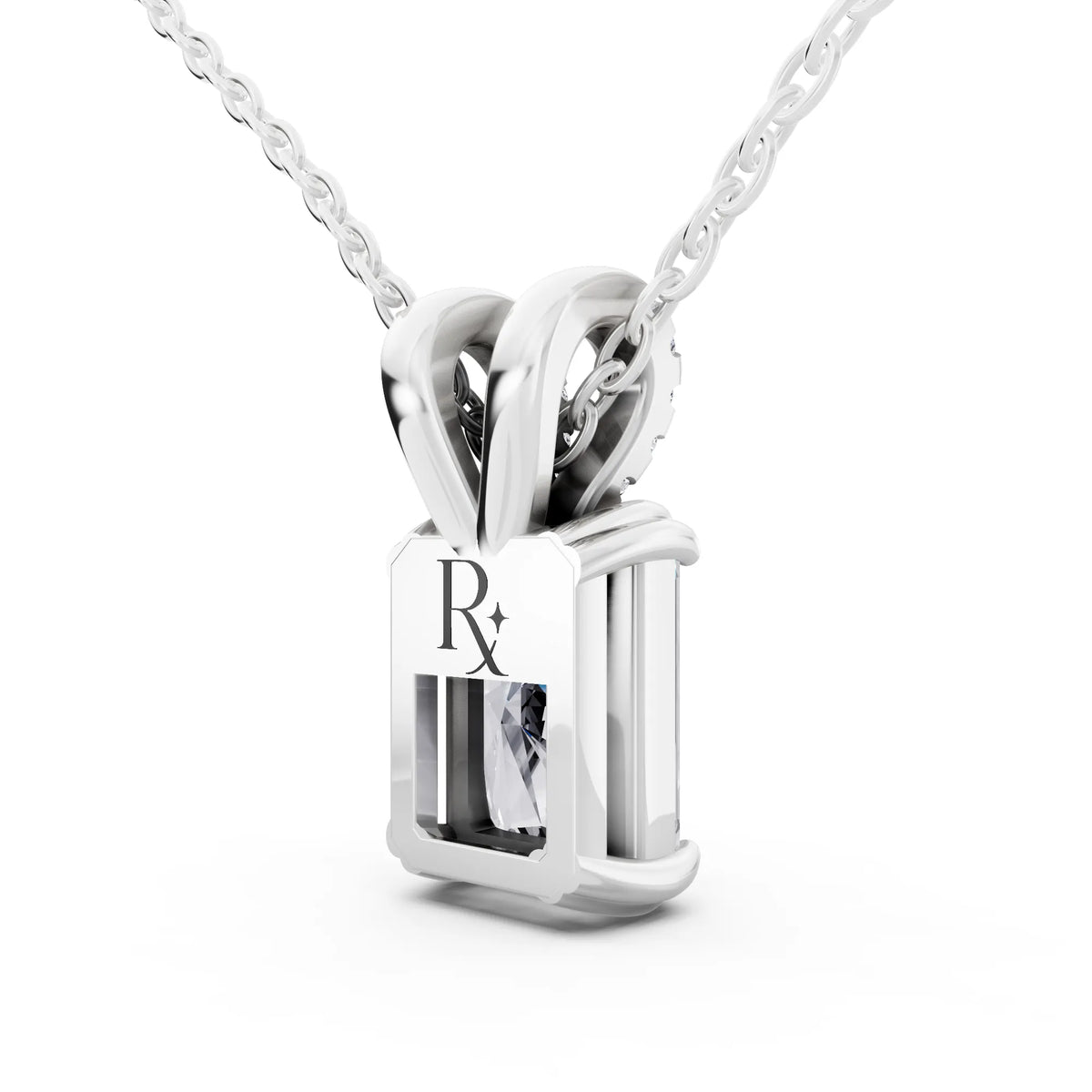 Radiant Lab Grown Diamond Split Bail Pendant, view 3