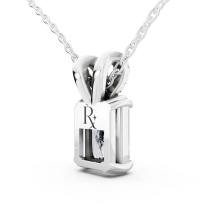 Radiant Lab Grown Diamond Split Bail Pendant, view 3