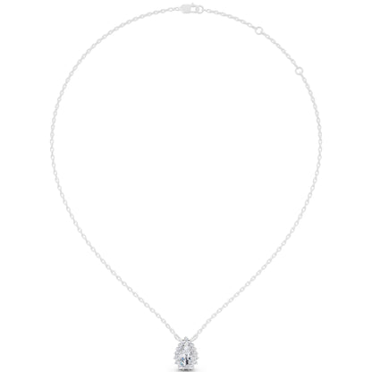 Pear Lab Grown Diamond Sparkling Halo Pendant, view 6
