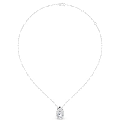 Pear Lab Grown Diamond Structured Halo Pendant, view 5