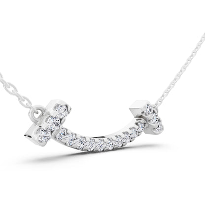 Curved Bar Lab Grown Diamond Pendant, view 4
