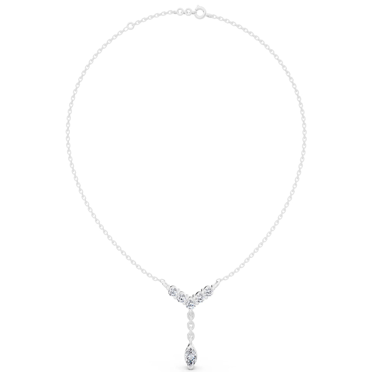 Y Style Marquise Drop Lab Grown Diamond Necklace, view 5