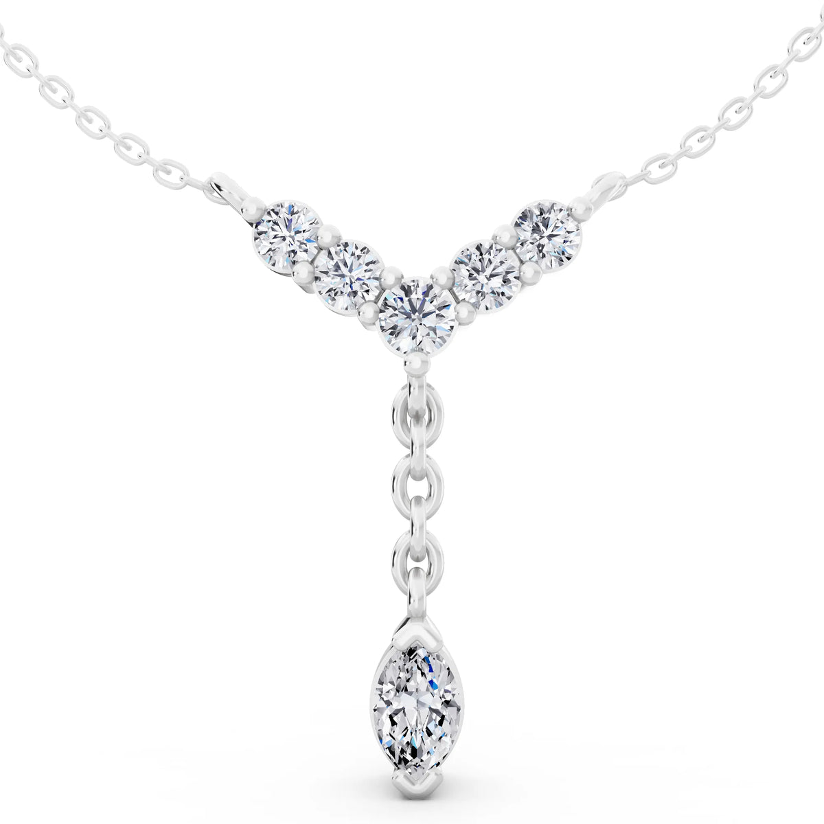 Y Style Marquise Drop Lab Grown Diamond Necklace