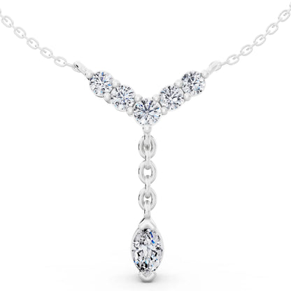 Y Style Marquise Drop Lab Grown Diamond Necklace