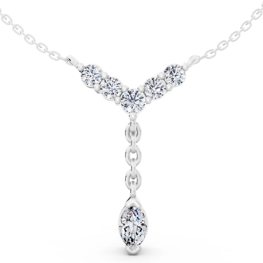 Y Style Marquise Drop Lab Grown Diamond Necklace