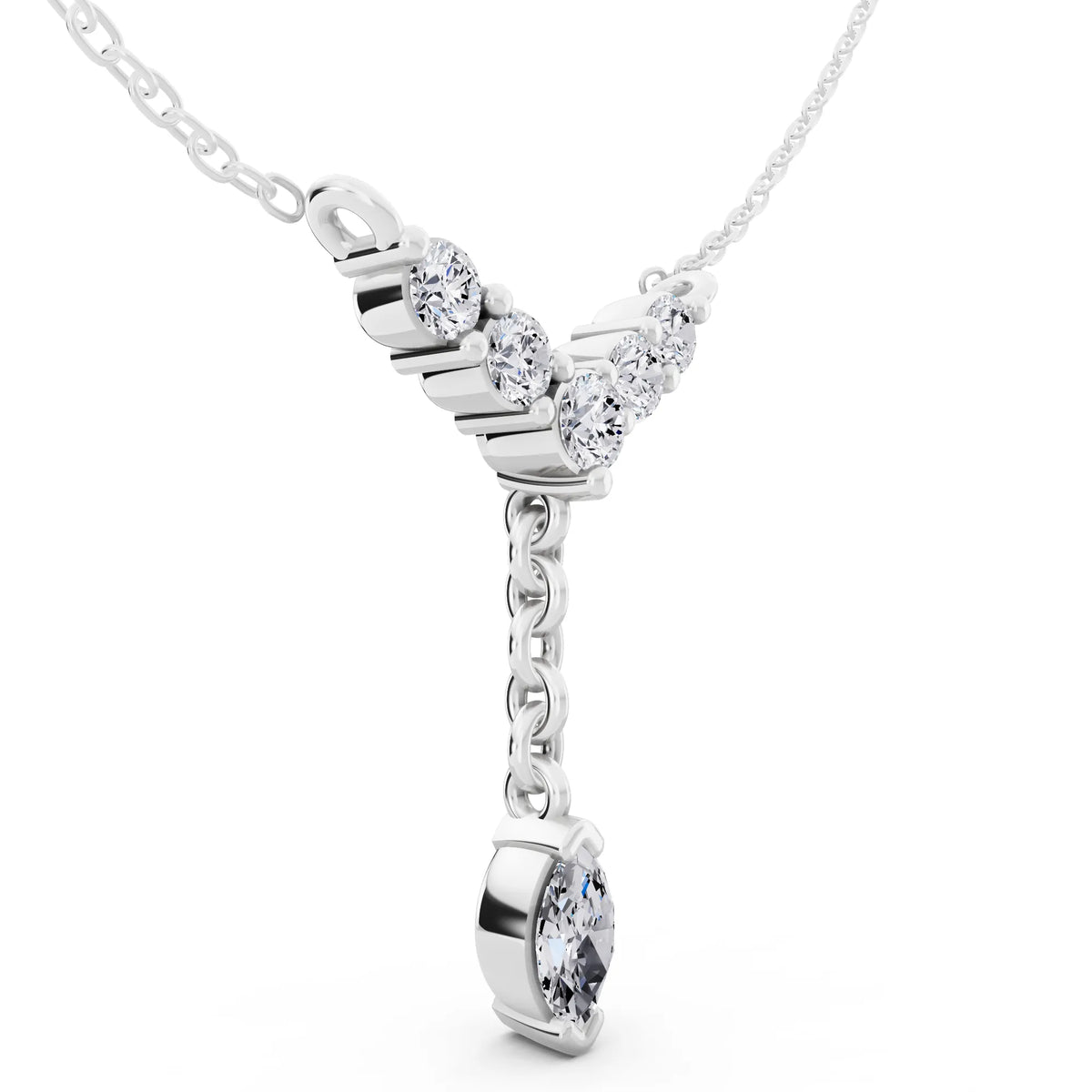 Y Style Marquise Drop Lab Grown Diamond Necklace, view 3