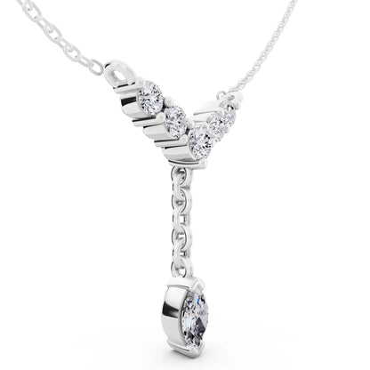 Y Style Marquise Drop Lab Grown Diamond Necklace, view 3