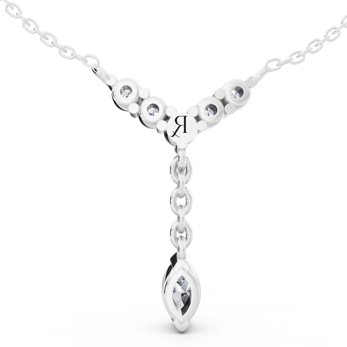 Y Style Marquise Drop Lab Grown Diamond Necklace, view 4