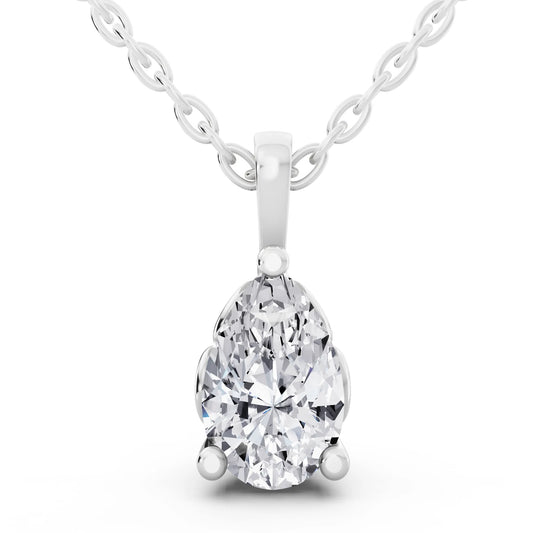 Pear Lab Grown Diamond Solitaire Pendant