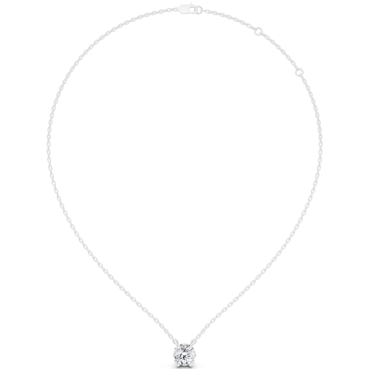 Minimalist Round Lab Grown Diamond Solitaire Pendant, view 6