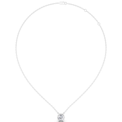 Minimalist Round Lab Grown Diamond Solitaire Pendant, view 6