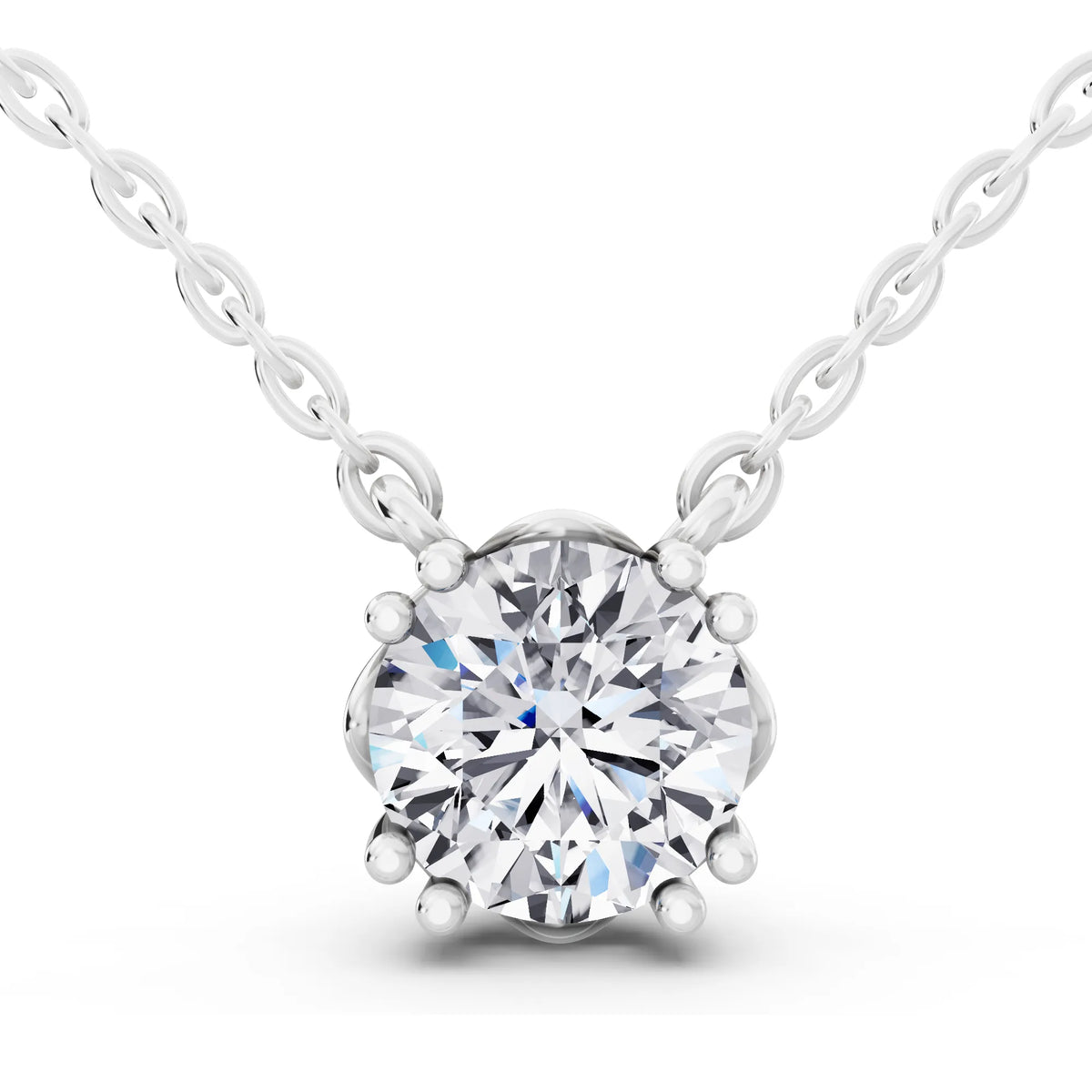 Minimalist Round Lab Grown Diamond Solitaire Pendant