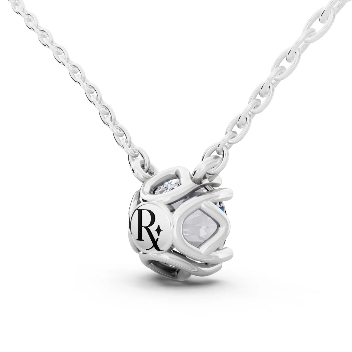 Minimalist Round Lab Grown Diamond Solitaire Pendant, view 5